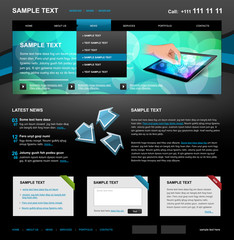 Editable Website Template 4. Color variant 5 (Blue on Dark)
