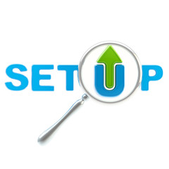 Word "setup" under the magnifier