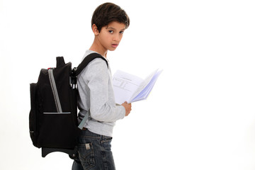 Boy going to school