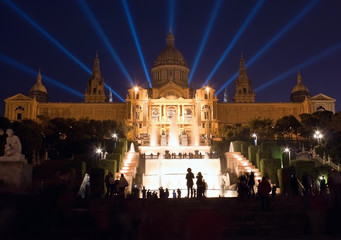 Naklejka premium Montjuic fountain show