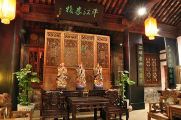 Fototapeta na wymiar Indoor of Chinese architecture