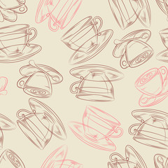 Coffee or tea time, seamless background for your design