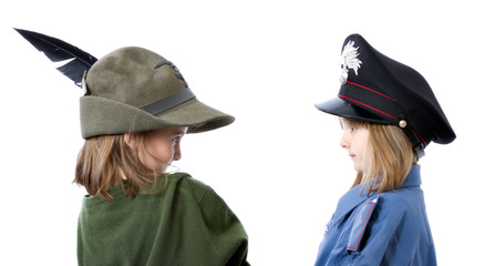 italian military alpino and carabiniere parade