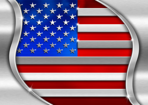 USA Metal Flag