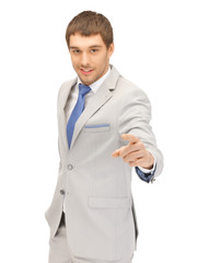 Naklejka premium businessman pointing his finger