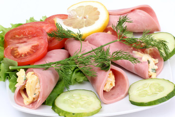 Sausage and salad