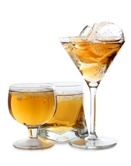 Whiskey whit ice in cups