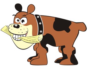 bulldog and newspape