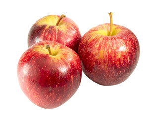 Fototapeta na wymiar three red apples isolated on white background