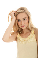 Fototapeta premium young beautiful blonde woman emotion isolated