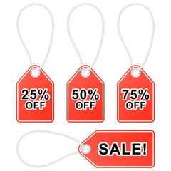 Set of discount labels. Vector illustration