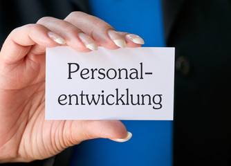 Personalentwicklung Karte mit Hand