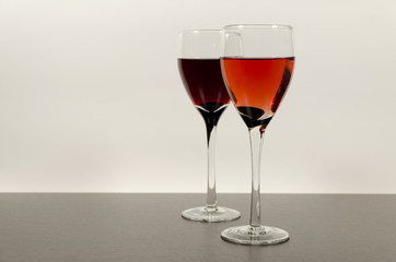 Two wine glasses