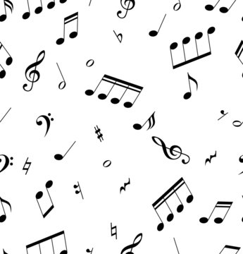 Seamless abstract pattern with music symbols