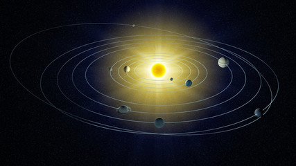 stylized view of the Solar system. © Mopic