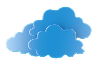 Blue 3D cloud icons