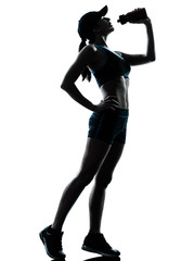 Fototapeta na wymiar woman runner jogger drinking