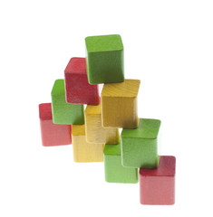 Pyramid with wooden cubes