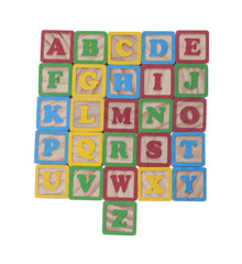 Obraz na płótnie Canvas Wooned cubes alphabet