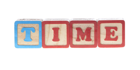 Time wooden cubes