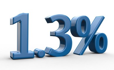 1.3 % 3d Schrift blau