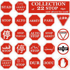 Real STOP sign collection from different countries
