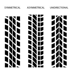 vector tyre symmetrical asymmetrical unidirectional