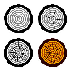 vector growth rings tree trunk symbols © Roman Sotola