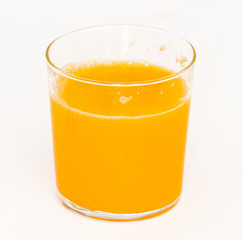 side view of orange juice