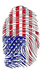 Fototapeta na wymiar USA Fingerprint