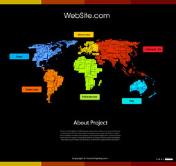 website with world map