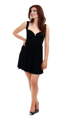 Fototapeta premium woman in black dress posing