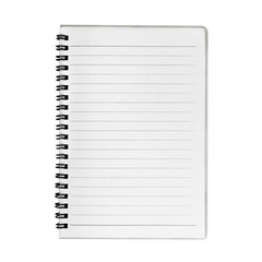 Blank notebook isolated on white