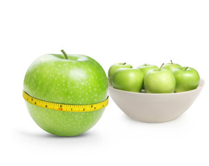 Green apples measured the meter