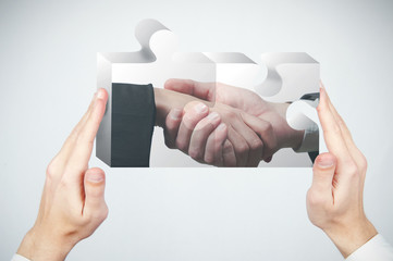 Puzzle and partnership concept