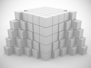 Abstract geometric shapes from cubes