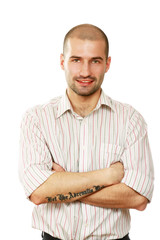Portrait of a successful businessman on white