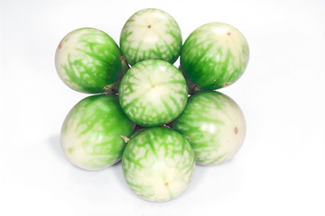 Thai eggplant on white