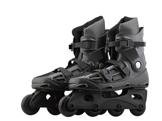 Roller Skates Black and grey isolated on white