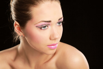 Woman eye with exotic style makeup