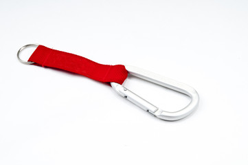 Carabin key chain on white background