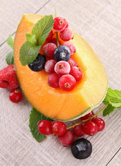 melon and berries