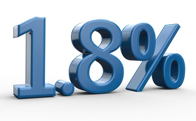 1.8 % 3d Schrift blau