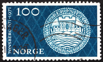 Postage stamp Norway 1971 Seal of city of Tonsberg