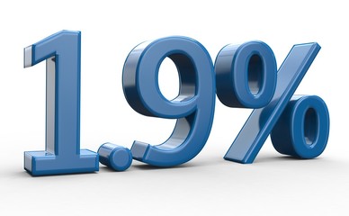 1.9 % 3d Schrift blau