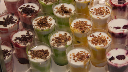 Sorbetes variados de yogur