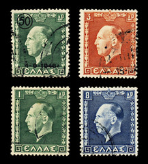 Greek king George on 4 stamps