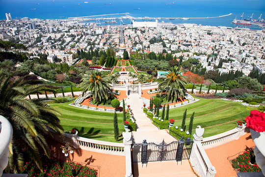 Beautiful  Bahai Gardens. Haifa . Israel.
