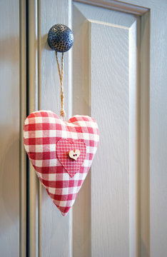 love heart hanging on door knob
