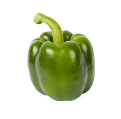 Fresh green pepper isolated on white background